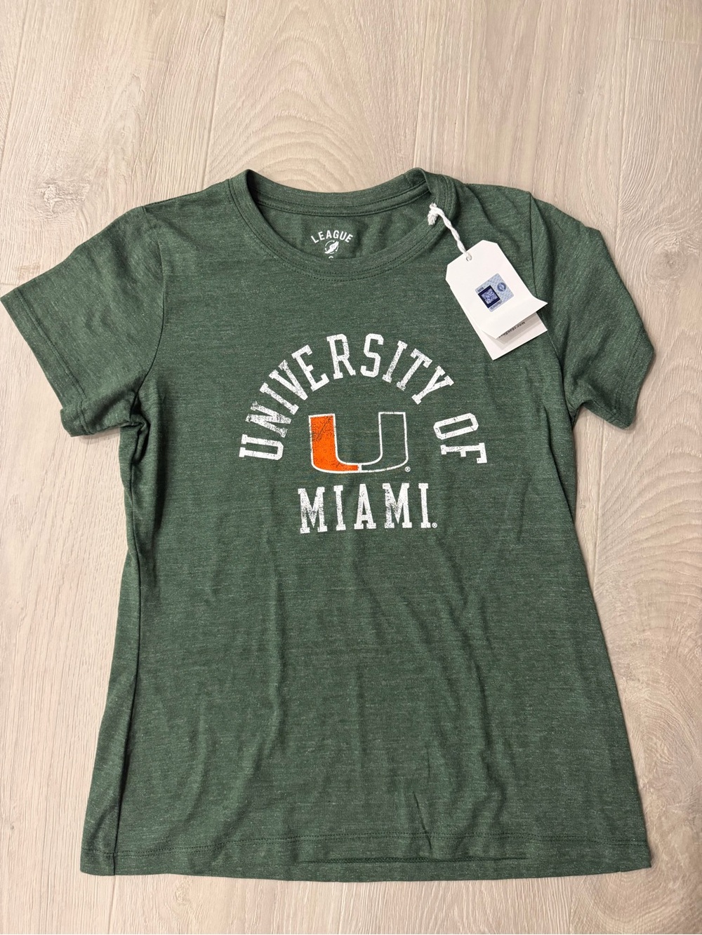 League Green University of Miami Graphic Tee with Orange Accent